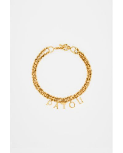 Patou Double Choker In Gold-plated Brass - Metallic