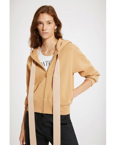 Patou Zipup Hoodie In Organic Cotton Chestnut - Natural