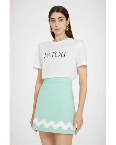 Patou Wave Mini Skirt - White