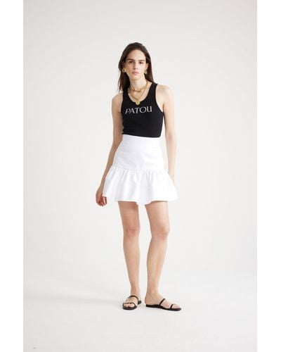 Patou Ruffle Mini Skirt - White