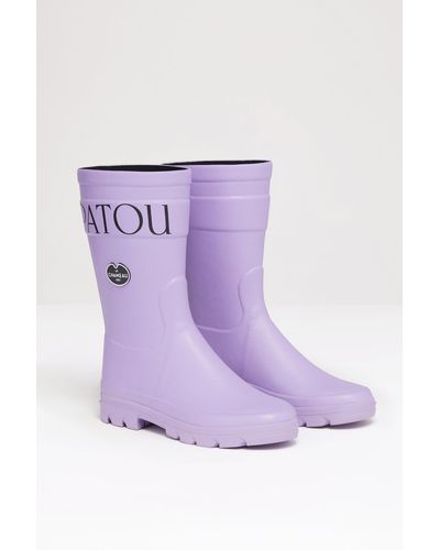 Patou X Le Chameau Mid-calf Rubber Boots - Purple