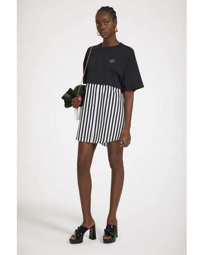 Patou オーガニックコットン ハイブリッド Tシャツドレス - ブラック