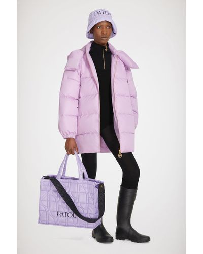 Patou Puffer Coat With Detachable Sleeves In Recycled Polyester - Pink