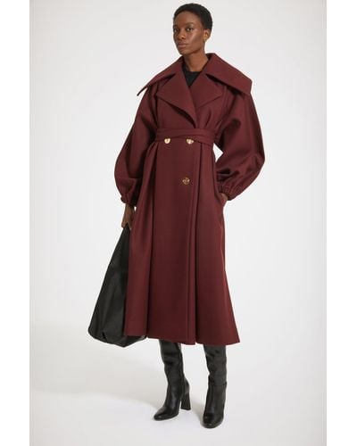 Patou Manteau oversize en feutre de laine mélangée - Rouge
