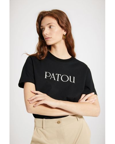 Patou Logo T-shirt In Organic Cotton - Black