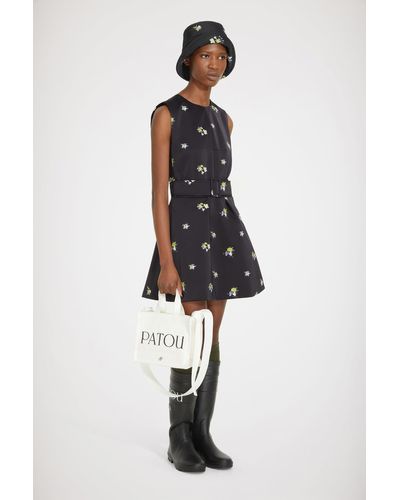 Patou Embroidered Mini Dress - Black