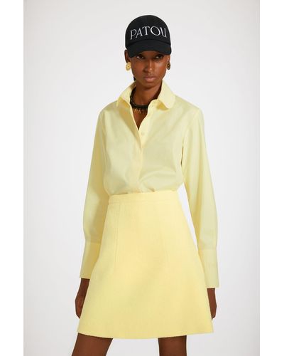 Patou Aline Mini Skirt In Cottonblend Tweed Mimosa - Yellow