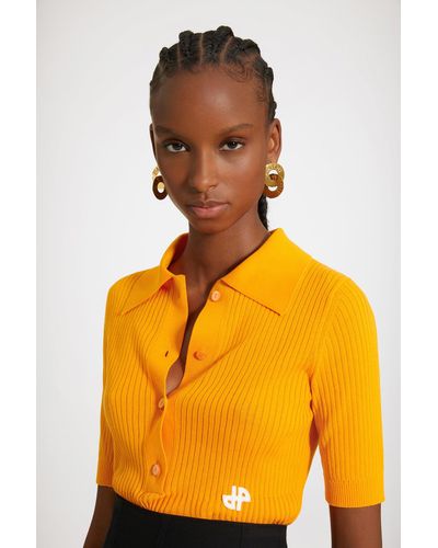 Patou Polo-Shirt aus Bio-Baumwollstrick - Orange