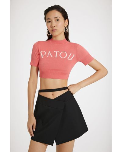 Patou Cropped Jumper - Red