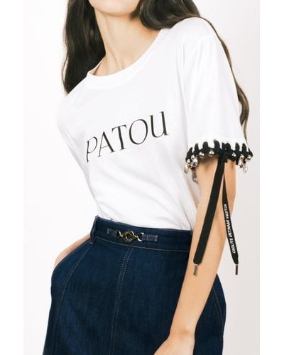 Patou Upcycling Logo-T-Shirt aus Bio-Baumwolle - Weiß