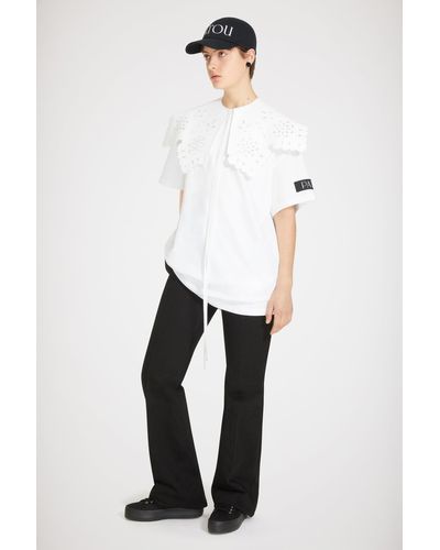 Patou オーガニックコットン デタッチャブルカラー Tシャツドレス - ホワイト