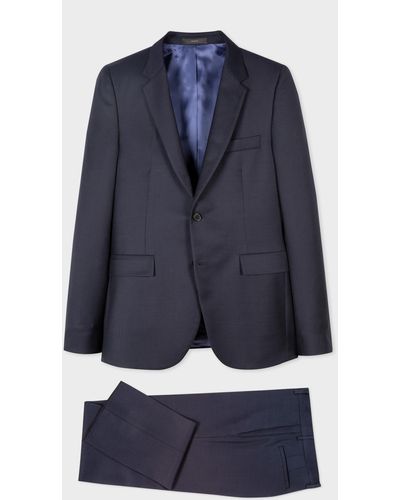 Paul Smith The Kensington - Slim-fit Dark Navy Pin Dot Wool Suit - Blue