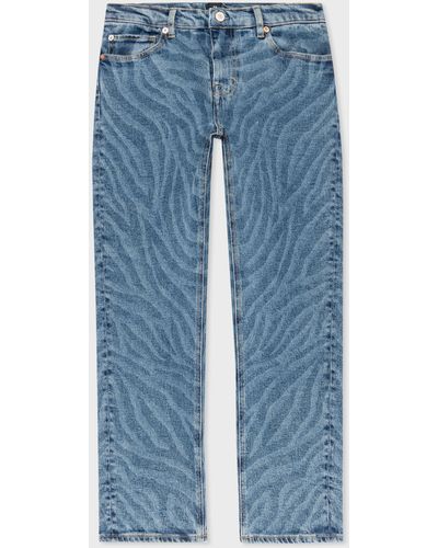 Paul Smith Mid-wash Straight-leg Zebra Jeans - Blue