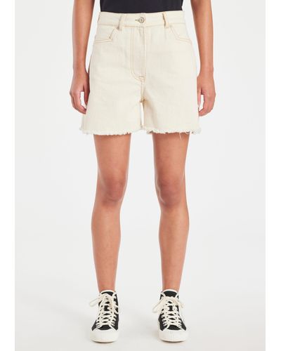Paul Smith Womens Shorts With Raw Hem - Natural