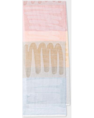 Paul Smith Women's Pastel 'paint Stroke' Scarf - White