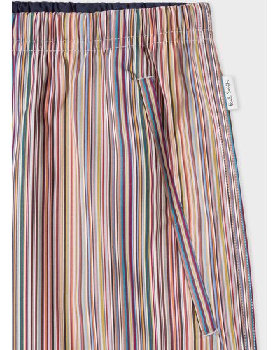 Paul Smith Signature Stripe Cotton Pyjama Shorts - Multicolour