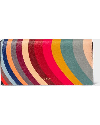 Paul Smith 'swirl' Leather Tri-fold Wallet - Red