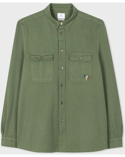 PS by Paul Smith Mens Ls Reg Fit Shirt Bd Col Bs Zebra - Green