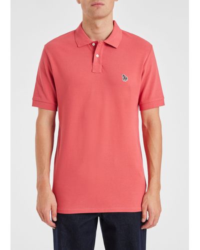 PS by Paul Smith Mens Reg Fit Ss Polo Shirt Zebra - Pink