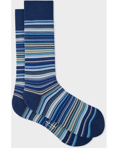 Paul Smith Sky Blue 'signature Stripe' Socks