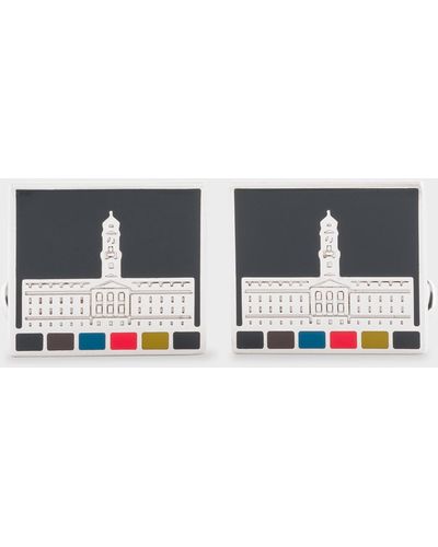 Paul Smith For College Of Nottingham - 'trent Building' Cufflinks - White