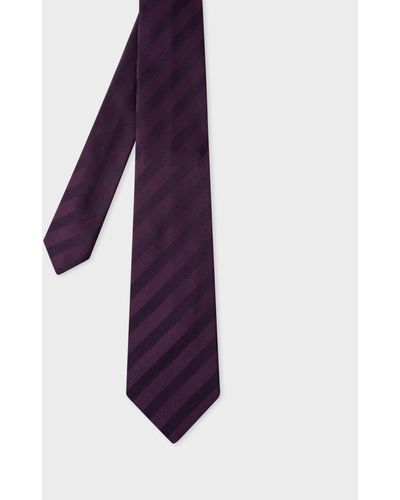 Paul Smith Purple Silk Stripe Tie