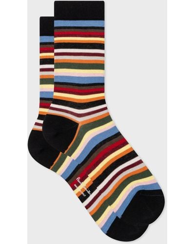 Paul Smith Bold 'signature Stripe' Socks - White