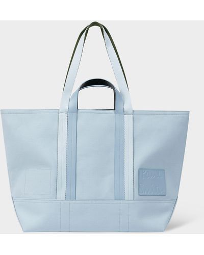 Paul Smith Sky Blue Canvas Reversible Tote Bag