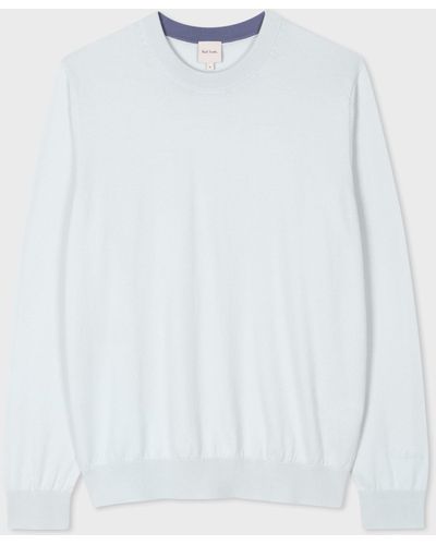 Paul Smith Light Blue Organic Cotton Sweater - White