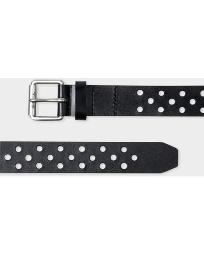 Paul Smith Men Belt Perforated - White