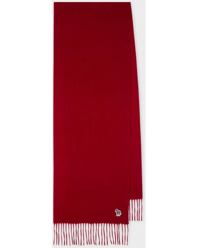 PS by Paul Smith Red Lambswool Zebra Scarf
