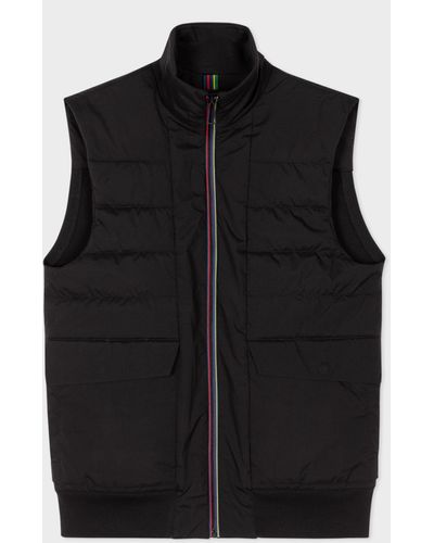 Paul Smith Mens Rec Wadding Mixed Media Gilet - Black