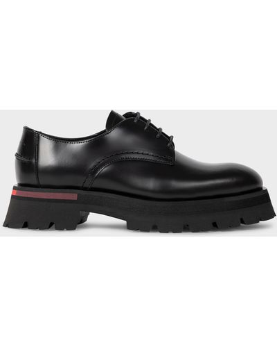Paul Smith Black Leather 'dawn' Lace Up Shoes
