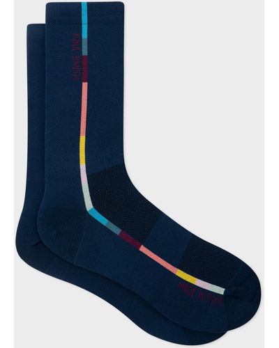 Paul Smith Navy 'artist Stripe' Cycling Socks - Blue