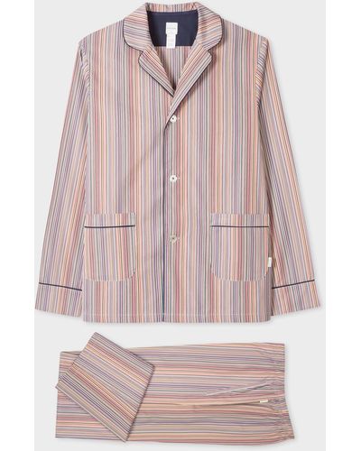 Paul Smith Classic Multi-stripe Pyjama Set - Pink
