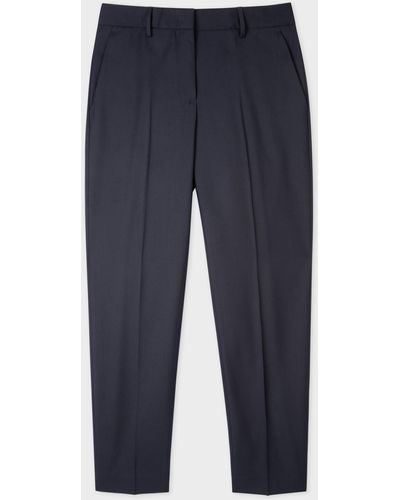 Paul Smith navy CottonWool Trousers  Harrods UK
