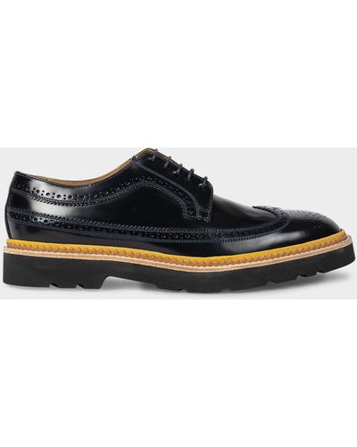 Paul Smith Navy High-shine Leather 'count' Brogues - Black