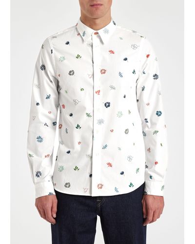 PS by Paul Smith Mens Ls Tailored Fit Shirt - White