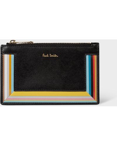 Paul Smith Black 'signature Stripe' Zip Purse