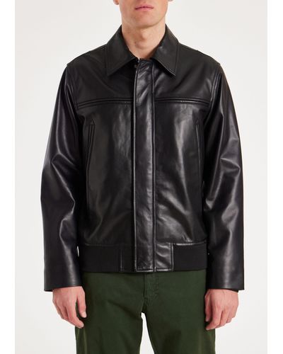 PS by Paul Smith Mens Jacket Leather - Black