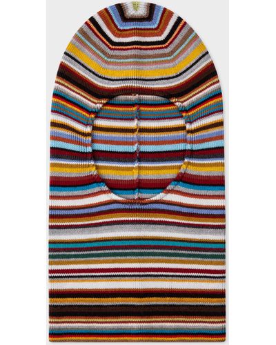 Paul Smith 'signature Stripe' Wool Balaclava - Gray