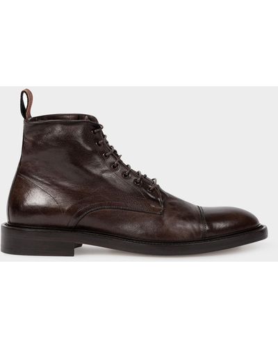 Paul Smith Dark Brown Leather 'newland' Boots