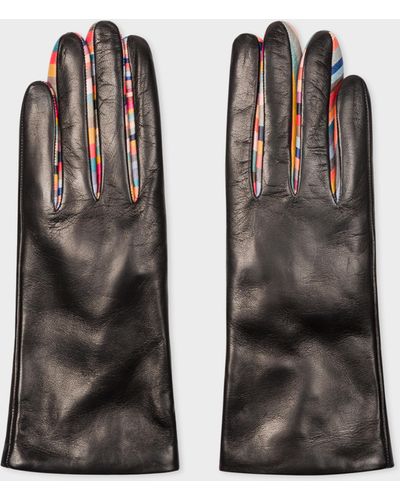 Paul Smith Concertina Swirl Leather Gloves W1a-461e-ag931-79 - Black