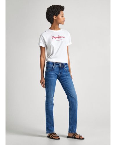 Pepe Jeans Jeans slim fit a vita bassa - gen - Blu