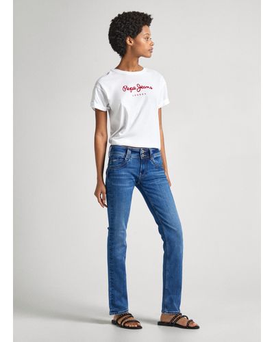 Pepe Jeans Jeans fit slim y tiro bajo - gen - Azul