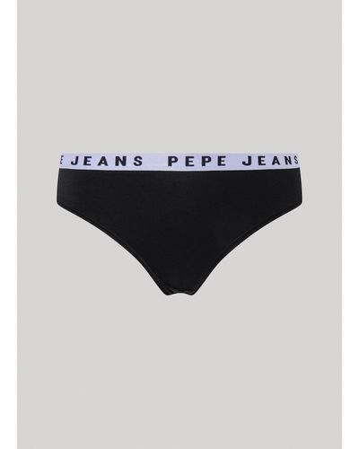 Pepe Jeans String classique avec logo imprimé - Bleu