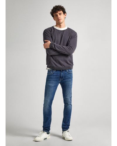 Pepe Jeans Jeans skinny fit a vita bassa - finsbury - Blu