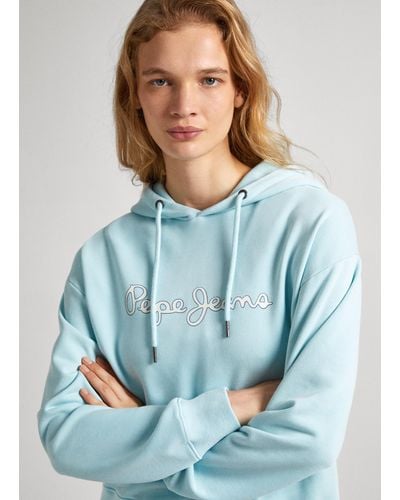 Pepe Jeans Hoodie kapuze verstellbar - Blau