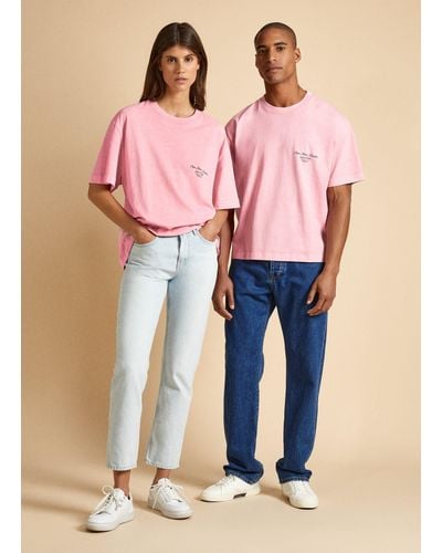 Pepe Jeans T-shirt unisexe relaxed fit - Rose