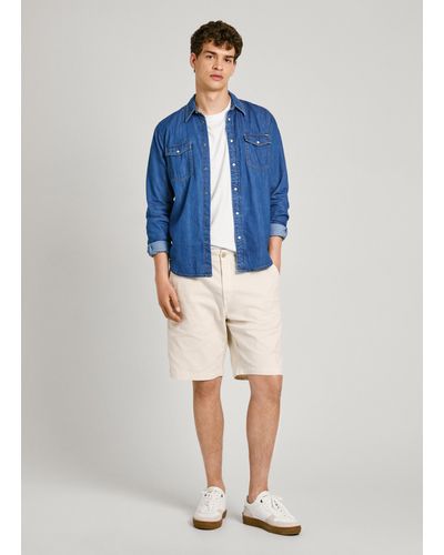 Pepe Jeans Shorts elastischer stoff relaxed fit - Blau